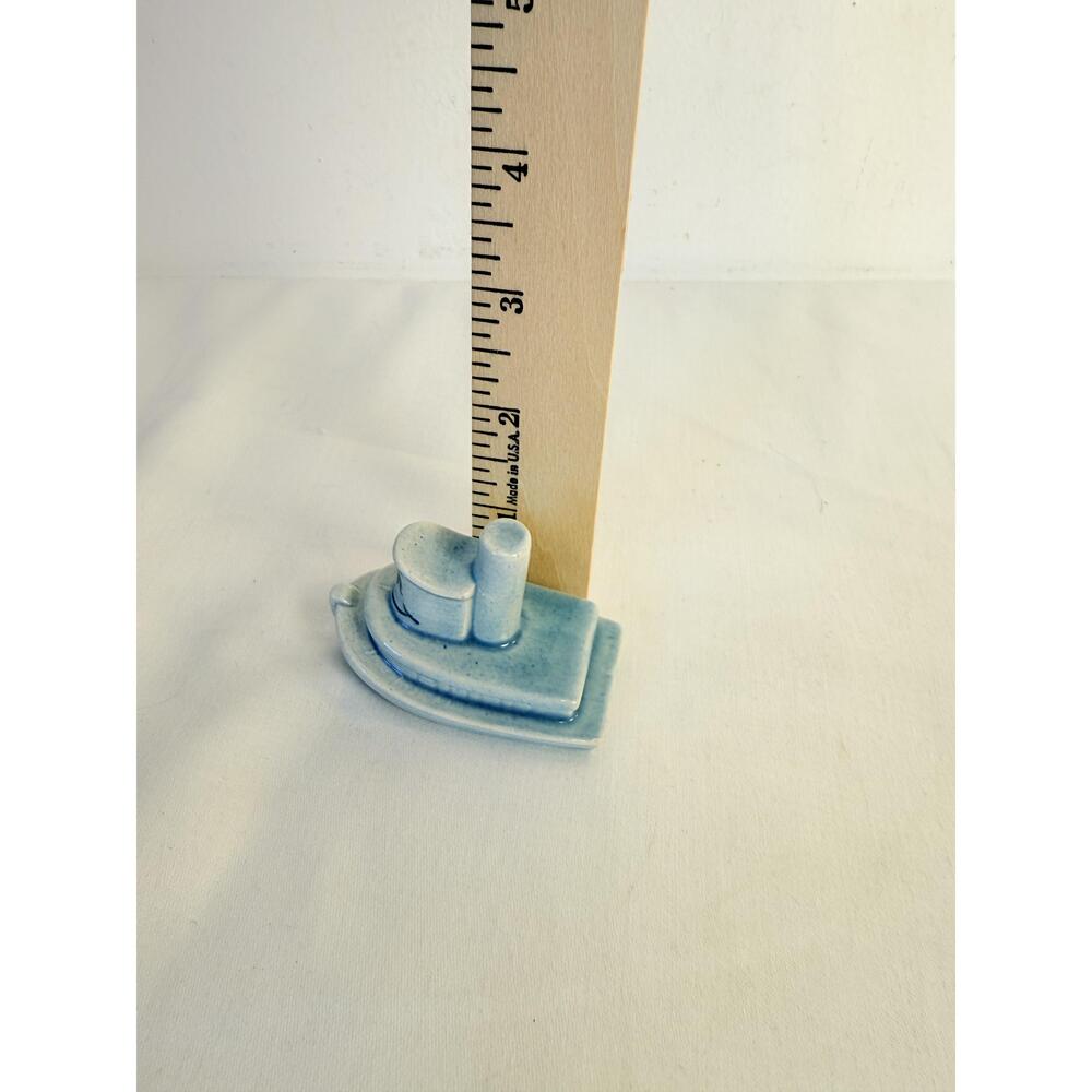 Smiling Ceramic Blue Boat Decorative Figurine - Picture 8 of 8